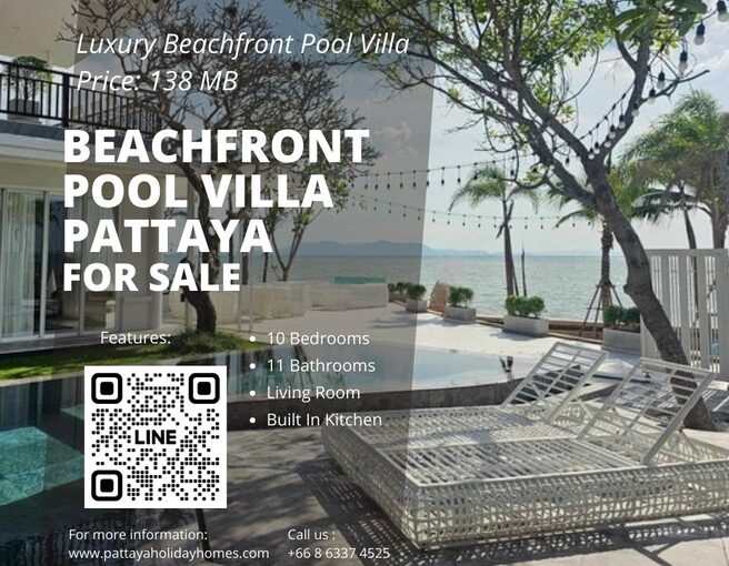 Luxury Pool Villa by The Sea in Pattaya Jomtien for Sale